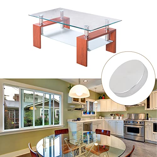 METALLIXITY Solide Aluminium Disque (M10x40mmx8mm) 4Pcs, Verre Table Haut Adaptateur Aluminium Cercle Disque - pour Thé Bar, et Autres Verre Meubles Accessoires – Image 4