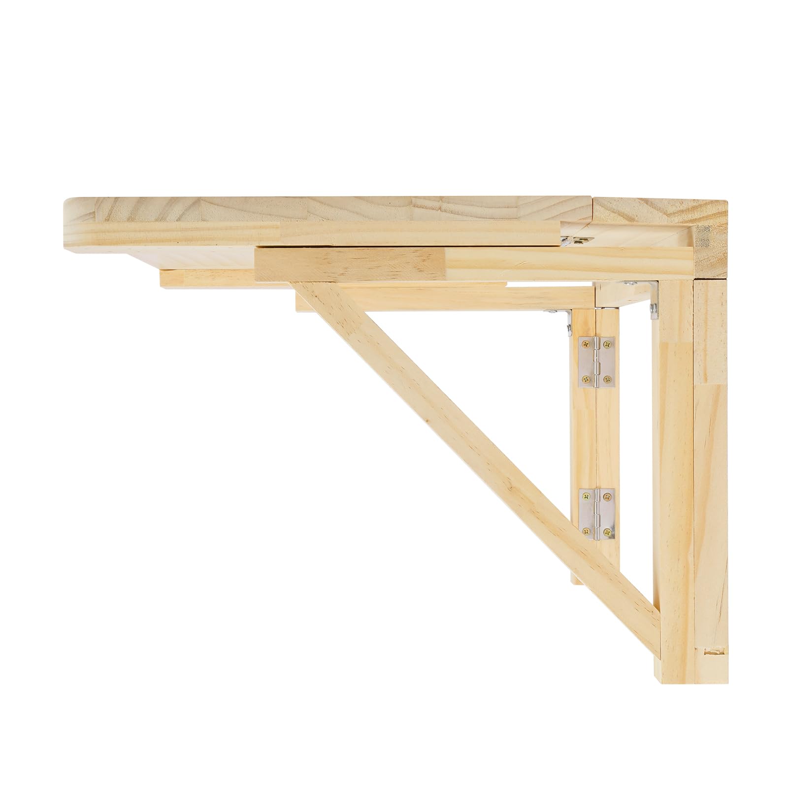 Tavolo Pieghevole a Parete - Scrivania a ribalta in Legno di Pino da 80 cm, scrivania a Parete salvaspazio per Piccoli Ambienti, mensola Galleggiante Rustica per Piccoli spazi, Cucina, lavan