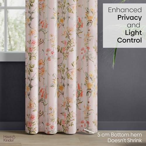 Image of haus & kinder 100% Blackout Door Curtains 7 Feet Long Pack of 1 Door Curtain, 7 Feet Curtain for Door, 100% Room Darkening (Classic Damask, 130 X 213 CM)