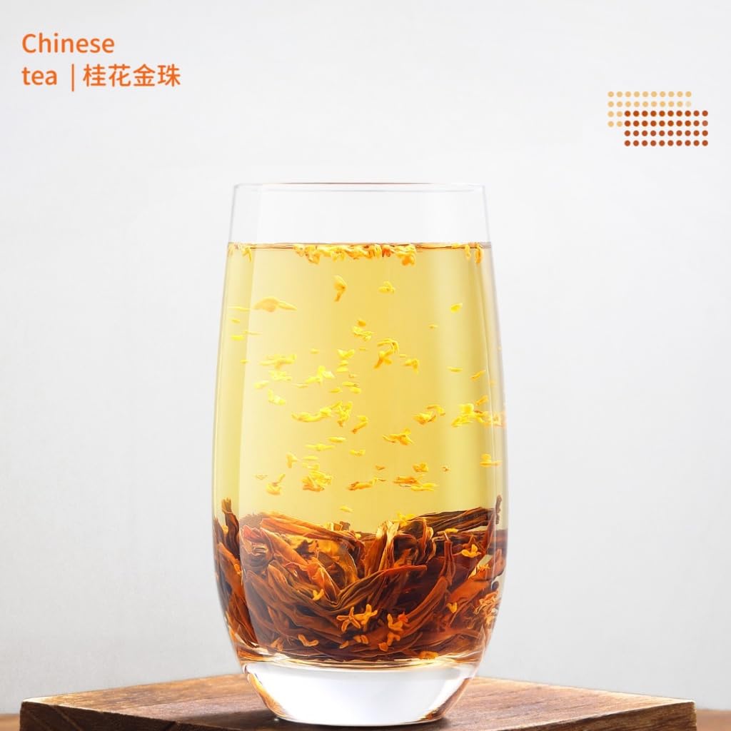 Perły Czarnej Herbaty Osmanthus | Intensywny Aromat | Tradycyjny Chiński Prezent Z Czarnej Herbaty 500g / 17.64oz