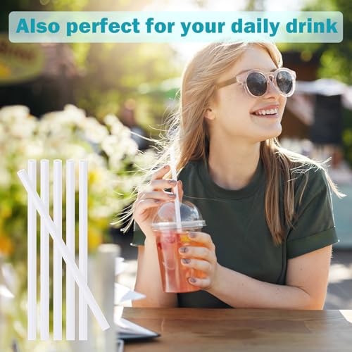 Image of LUCKINEE 3pcs Replacement Straws for Stanley IceFlow Tumbler 30oz | 8.07 Inch Long Reusable Straws, Plastic Drinking Straws for Owala Water Bottle, with 2Pcs Cleaning Brushes, BPA Free
