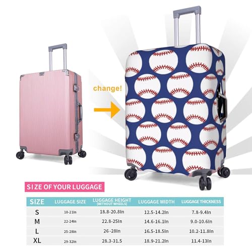 Baseballs Luggage Cover Washable Suitcase Cover Anti-Scratch Luggage Protector Covers Elastic Luggage Identify for Suitcase M fits 22-24 Inch Luggage2