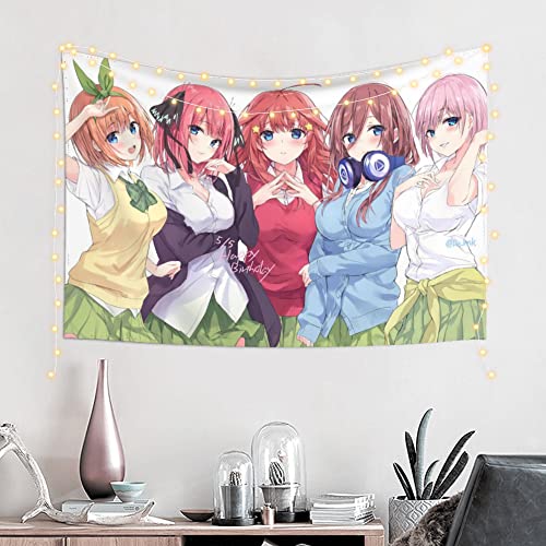 Yamis 五等分の花嫁 タペストリー インテリア 多機能壁掛け ファブリック壁掛け おしゃれ 部屋 窓 トップ飾り 個性 家庭飾り 装飾用品 約幅152ｘ102cm (五等分の花嫁 4) [2]