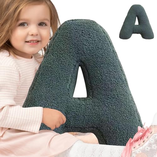 demaxiyad Almohada de Felpa con Letras, cojín con Inicial, Cojín de Felpa del Alfabeto inglés, Cojín con Forma de Letra Inicial para sofá, Cama, Coche