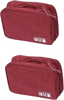 Generic 2 Peças Organizador De Acessórios Eletrônicos Bolsa De Viagem Para Pequenos Eletrônicos Pequena Bolsa Eletrônica Cabo Estojo De Transporte Mala Caixa De Armazenamento Bolsa De