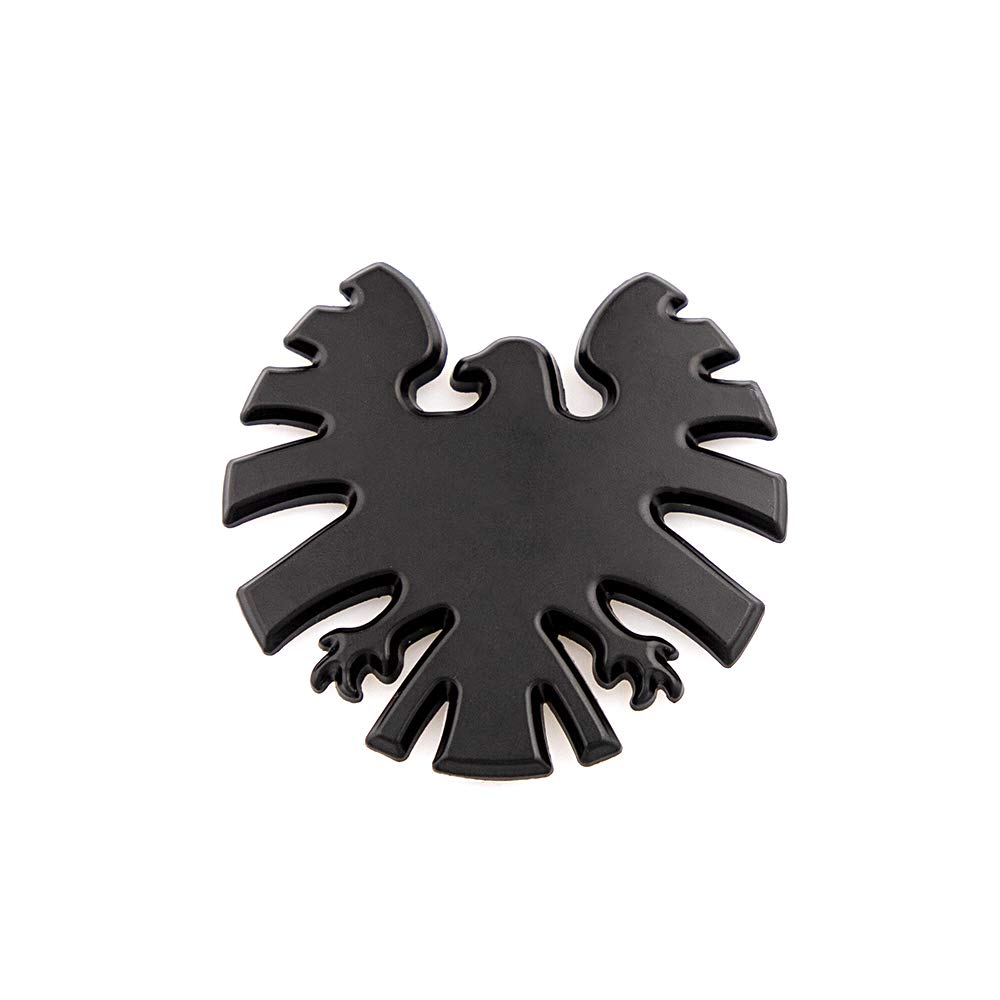 CARRUN 1Pc 3D Eagle Emblem Shield Emblem Badge Avengers Sticker Badge Premium Car Badge Body Fender Logo Black CR-EA