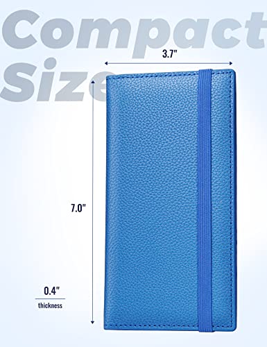 Yarnic Checkbook Cover For Personal Checkbook, Checkbook Holder With Pen Holder & Built-In Clear Plastic Divider For Duplicate Checks (Blue) #TOP5