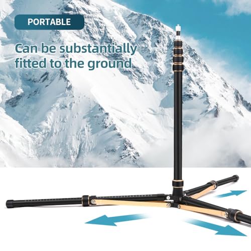Image of Andoer 252cm /99in Adjustable Tripod Stand Video Light Stand Carbon Fiber 4-Section with Detachable Center Column 1 /4in & 3 /8in Screw for LED Video Light /Flash Light /Softbox /Reflector
