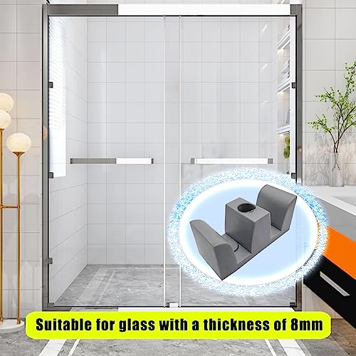 49Mm Bathroom Sliding Door Glass Anti-Collision Block Side Guide Rail For Shower Door Bathroom Sliding Door Bumper Shower Room Accessories(4Pcs,Grey) #TOP4