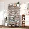 VTRIN 10 Tiers Shoe Rack Tall Large Capacity Wide Shoe Organizer Sturdy Shoe Shelf for Entryway with Two Hooks Metal Shoe Storage for Closet, Bedroom, Grey #1