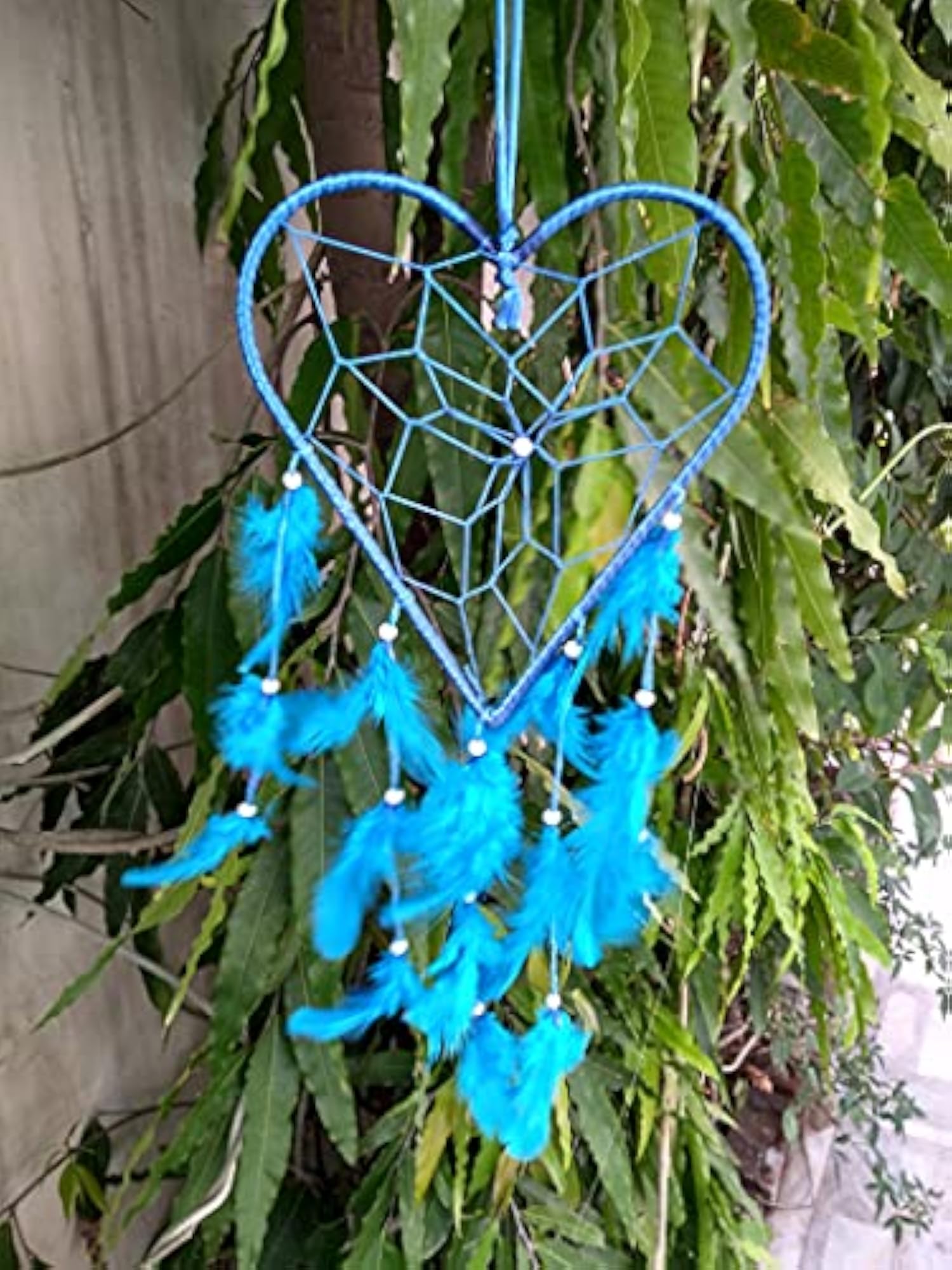 Handmade Feather Heart Dream Catcher for Home Decor