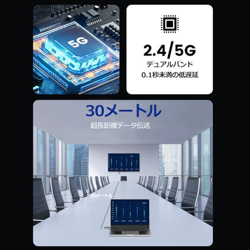 undefined HDMI 無線 ワイヤレス hdmi 送受信機セット 0.03s超低遅延「50m安定転送/1080P/5G+2.4G/日本技適認証取得」小型 挿すだけで使える2.4G/5GポータブルワイヤレスHDMIエクステンダー PCから テレビ/ノートパソコン/プロジェクター/ディスプレイへの映像/音声の送信可能【日本技適認証取得WiFi不要 音画同期 超低遅延 収納に便利 日本語取扱説明書付け の商品画像 3