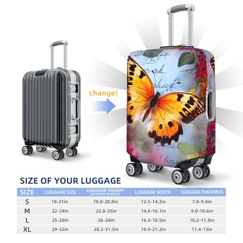 Luggage Cover Washable Elastic Suitcase Covers Butterfly Travel Baggage Cover Fashion Anti-scratch Suitcase Protector Decoraitve Covers Fits 18-32 Inch Luggages Medium2
