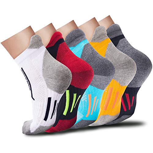 Image of Vividmoo Cycling Socks Running Performance Low Cut Athletic Sock for Women /Men, 5 Pairs No Show Socks