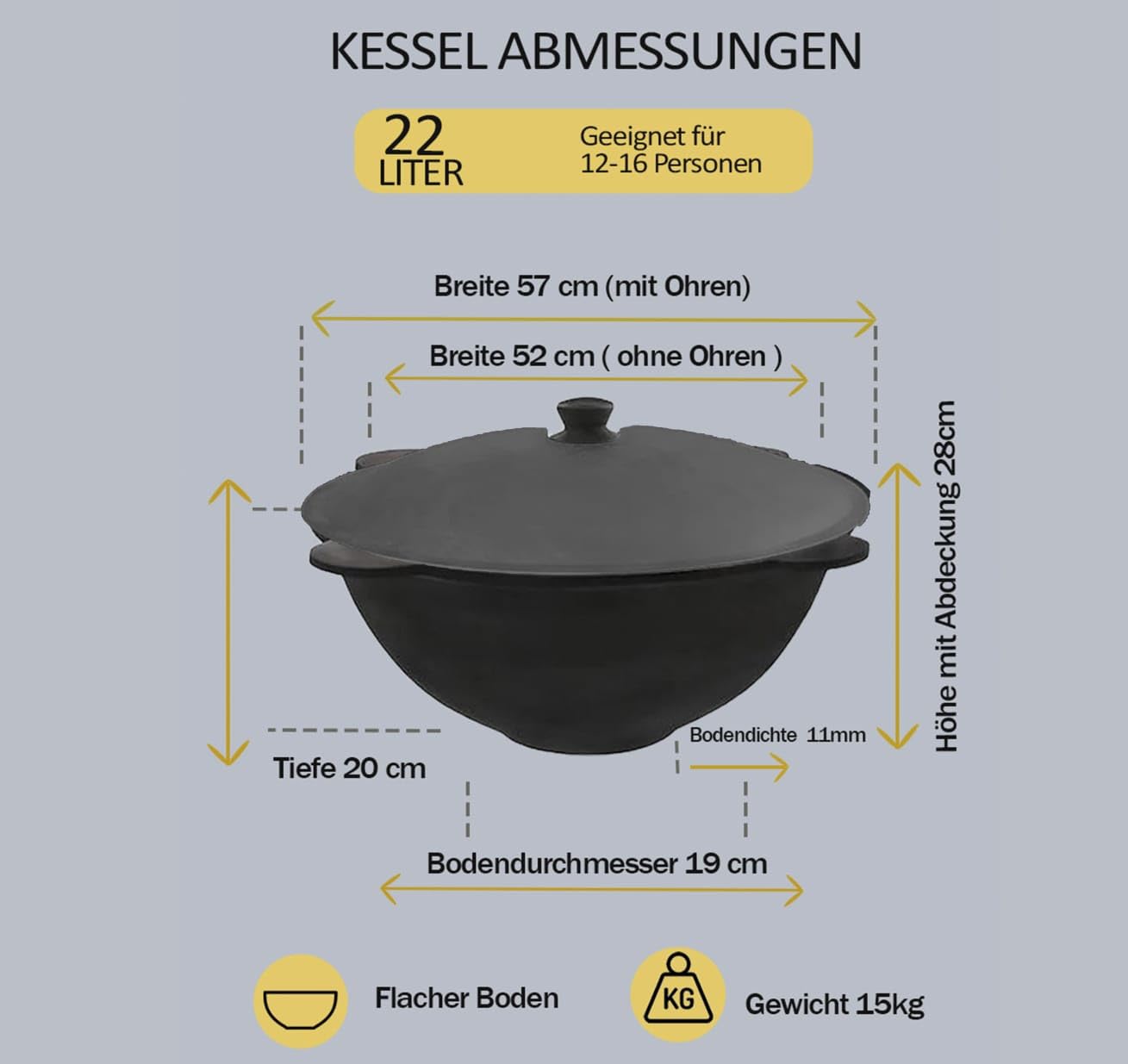 Kazan-Ofen, Utschak, Utschak Feuerofen, Utschak Kasan Of für Kazan, учаг, казан komplett, Kazan Topf (22l)