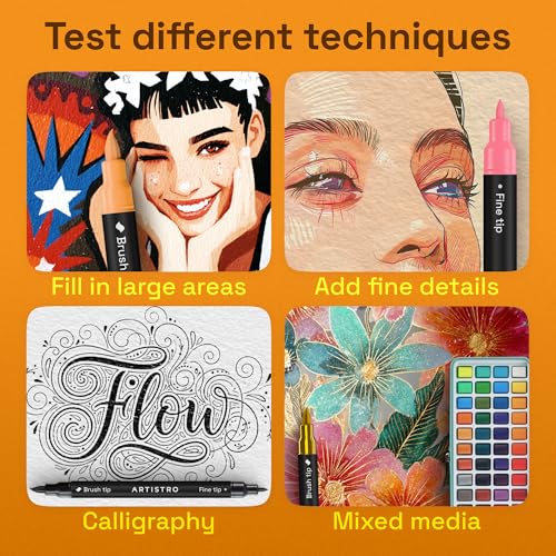 Image of ARTISTRO 36 Acrylic Paint Markers - Paint Pens for Drawing - For Fabric, Rock, Glass, Wood, Molds - Arts & Crafts Gift for Adults, Teens, Kids, Classroom Must Haves & School Supplies