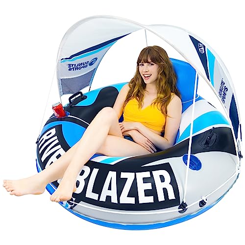 2025 New & Upgraded Sunlite Sports Heavy Duty River Tube Inflatable, Premium Water Float to Lounge Above Lake and River, Outdoor Water Raft Sport Fun, Recreational Use