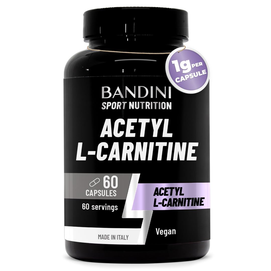 Bandini® Acetyl L-CARNITINE 1000mg per Serving | 60 Vegan Capsules (2 Months Supply) | High Strength ALCAR | L Carnitine Tartrate Natural Energiser | Improves Sports Performance & Metabolism | Non-GMO