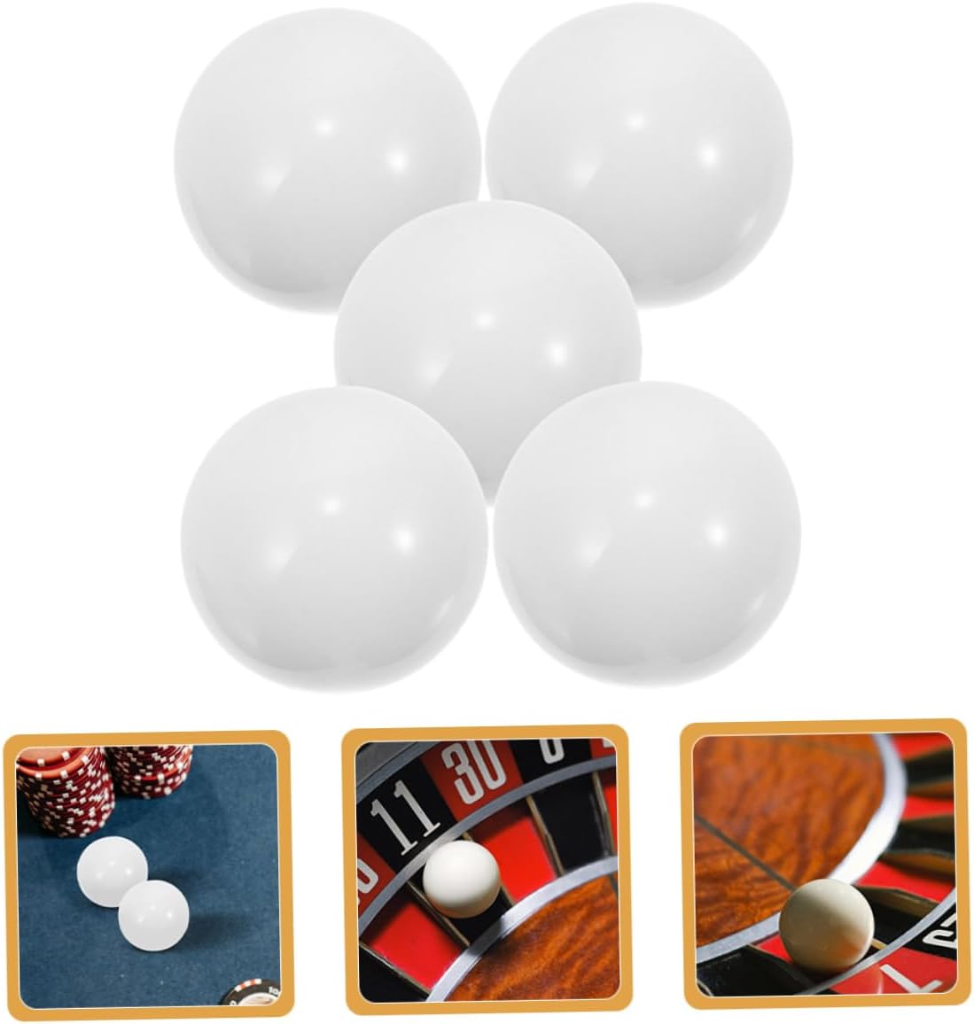 KOMBIUDA 5pcs Roulette Wheel Beads Round Beads for Spinning Wheel Game Roulette Game Party Props