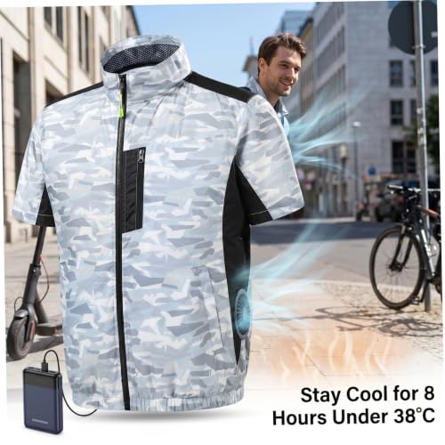 Gilet de refroidissement camouflage pour travail en extérieur avec ventilateur 3 vitesses
