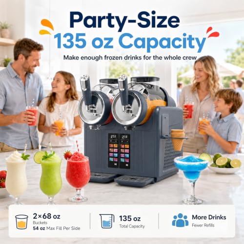 Image of SYINTAO Dual Tank Slushie Machine for home,135oz Soft Serve Ice Cream Maker