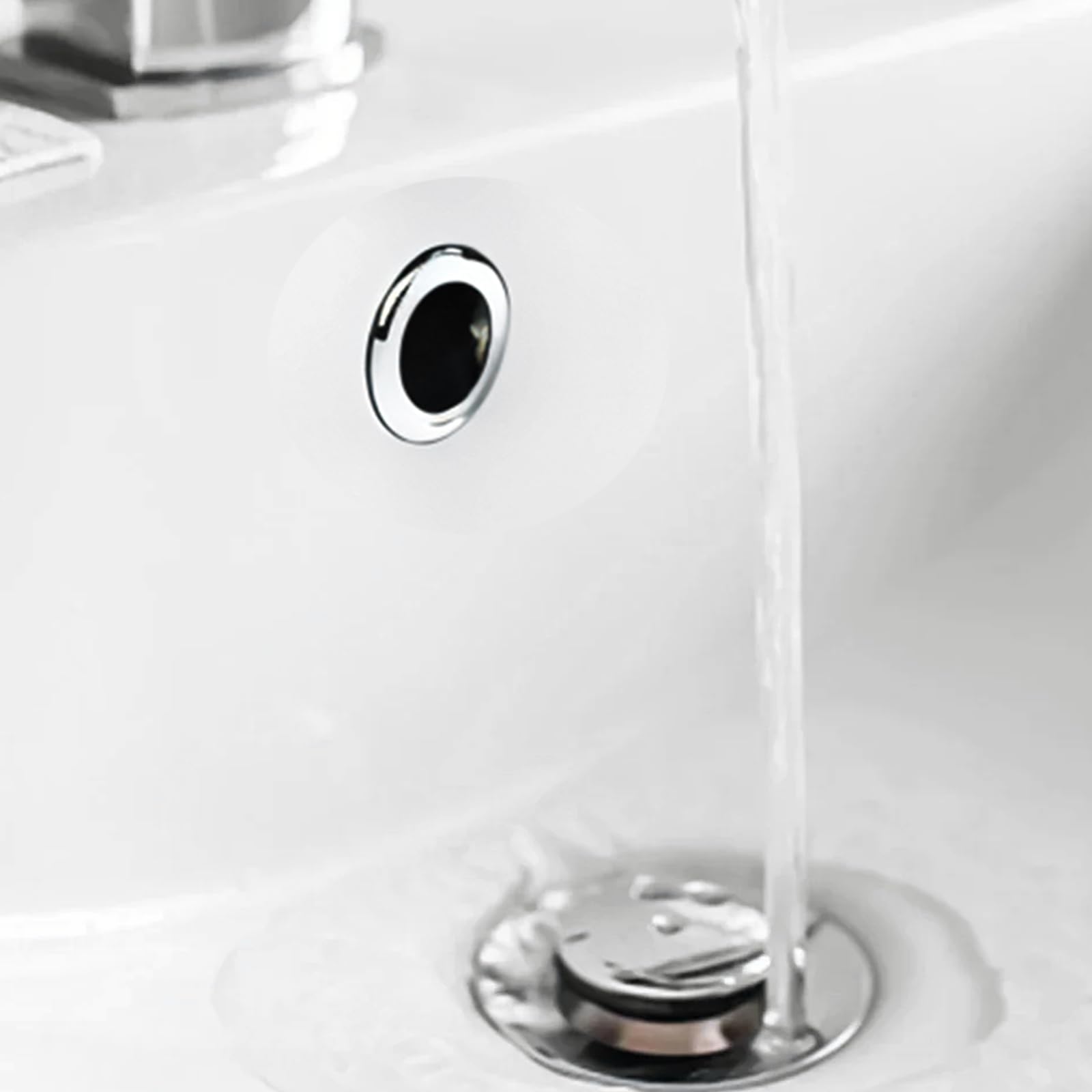 4 piezas de anillo de rebosadero para lavabo, roseta de rebosadero para baño, lavabo, lavabo, para adornar, tapón de rebosadero, robusto, plateado