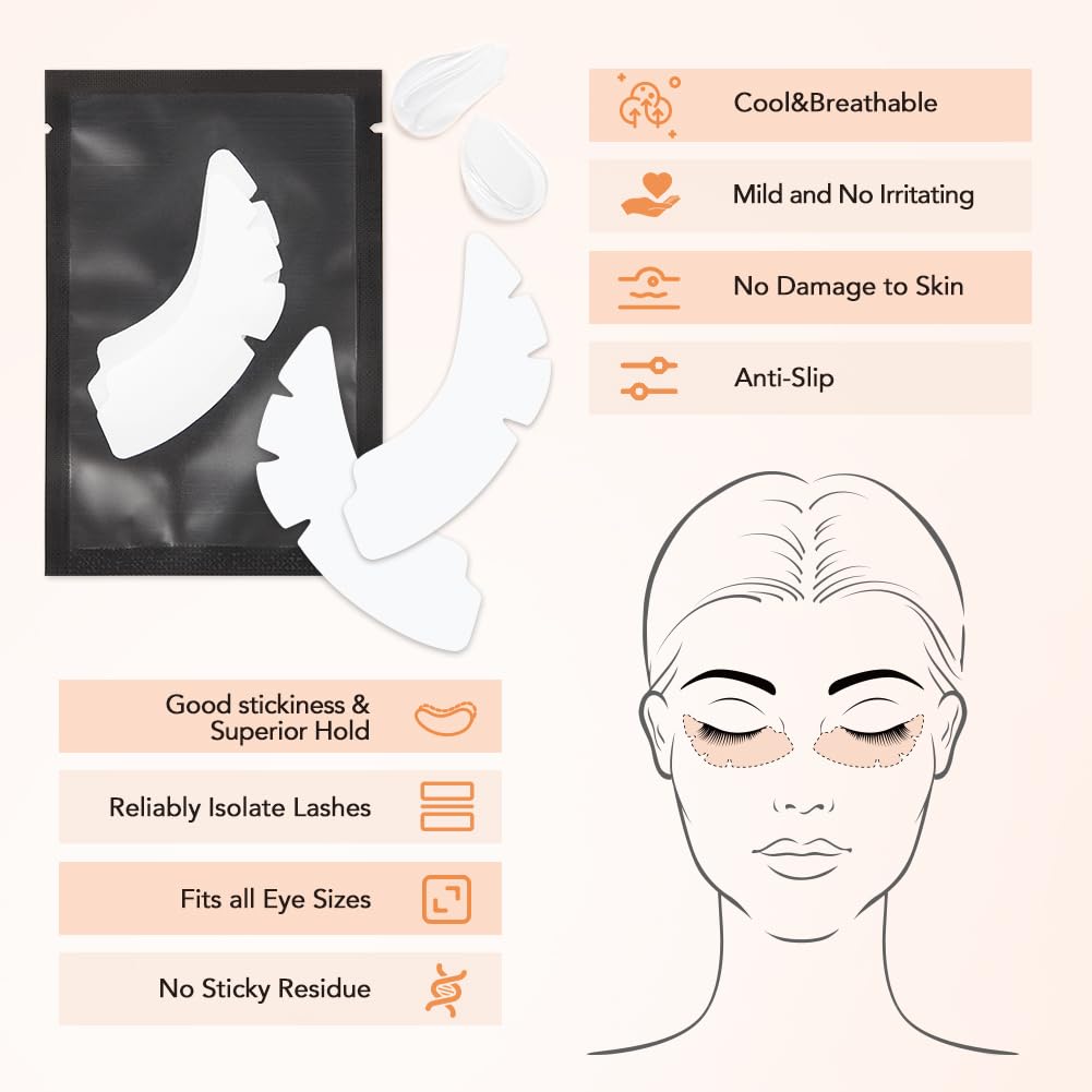 Lunamoon 50 works Eye Pads for Eyelash Extension Eyelash Extension Pads Eyelash Pads Eye Gel Pads for Eyelash Extensions Gel Eye Pads for Extension - Image 3