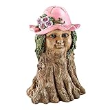 Alecony Sculpture de Jardin de souche d'arbre Sculpture de Jardin de Famille Décoration de souche d'arbre généalogique en résine d'une Famille de Trois Cadeau pour Maitre (@-Pink, One Size)