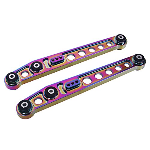 WTKSOY New 1Pair Chrome Al Rear Lower Control Arm Upgrade Performance Replacement Racing Kit fit 1996 1997 1998 1999 2000 Honda Civic 1.6L EK,Bright color