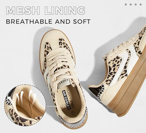 LUCKY STEP Platform Sneakers for Women Fashion Retro Thick Rubber Gum Sole Comfortable Tennis Skate Trainer Classic Walking Shoes Casual Streetwear2