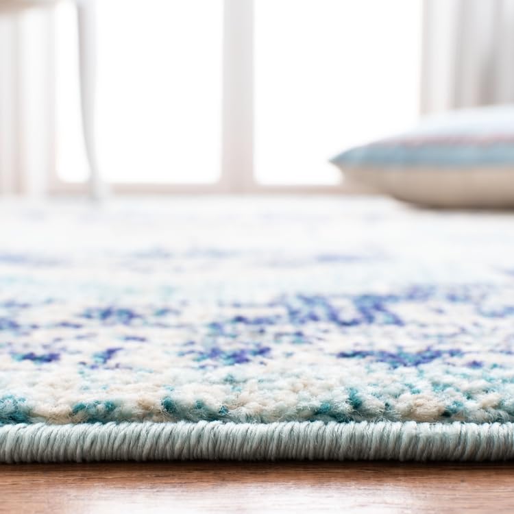 Safavieh Boho Rug for Living Room Dining Room, Bedroom - Madison Collection, Short Pile, in Teal and Navy, 91 X 152 cm - Image 4