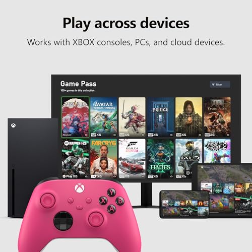 Image of Xbox Wireless Gaming Controller | Deep Pink | Console, PC, & Cloud Devices | Textured Grip | Wireless, Bluetooth, USB-C Connectivity