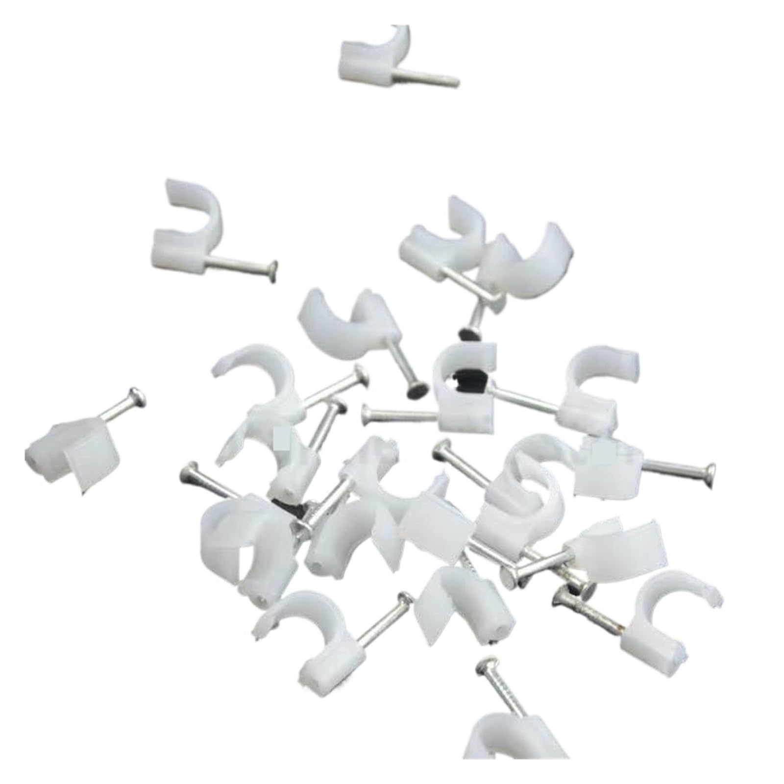Clips for cables de clavos, 100 piezas, clip for alambre acero, redondo y cuadrado, sujeción plástico 4-10mm(Square 10mm)