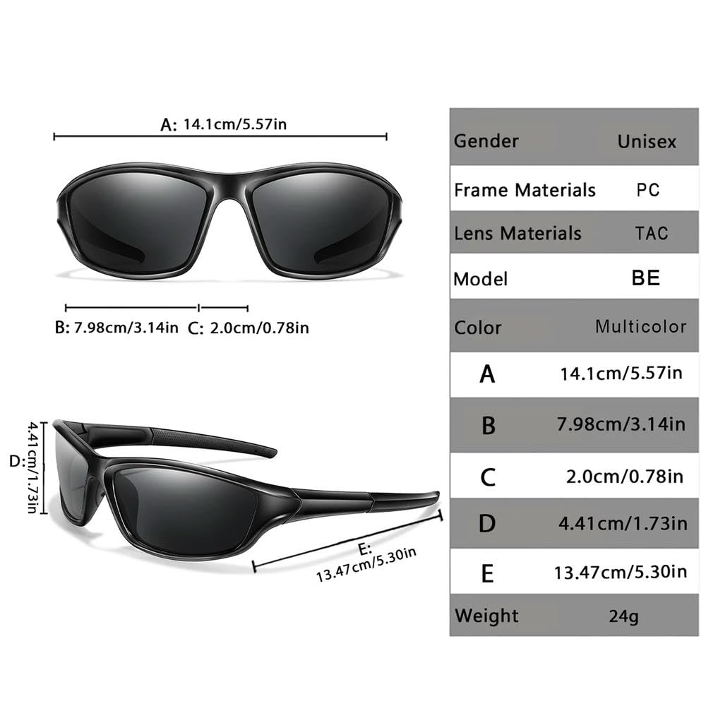 DYRBF Occhiali da ciclismo polarizzati da uomo, occhiali da sole sportivi, protezione UV400, confezione da 3 lenti TAC, montatura in policarbonato, occhiali leggeri per guida ed escursionismo, per
