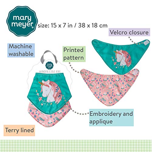 Mary Meyer 2 Piece Wonderlicious Baby Bibs, Twilight Baby Unicorn3