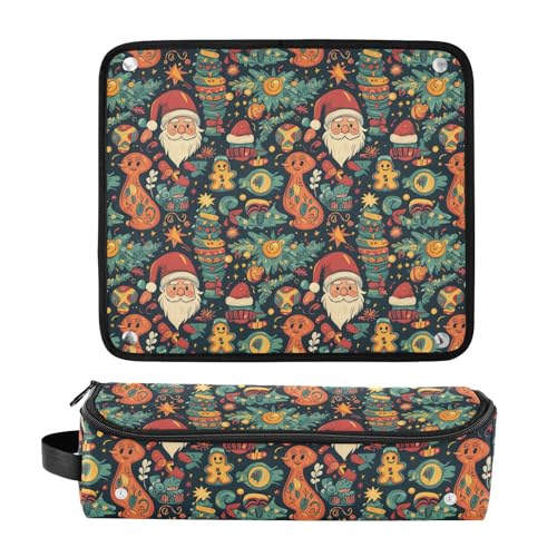 Bolsa de viaje resistente al calor y organizador para herramientas de cabello Santa Claus Christmas Marble miniatura 3
