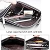 A-QMZL Handgelenktasche für Herren Handgelenk Handtasche Handgelenktasche PU Leder Großraum-Clutch mit Kartenfach Brieftasche Business Freizeit Bürohandtasche Geldbörsentasche für Männer (schwarz1) #4