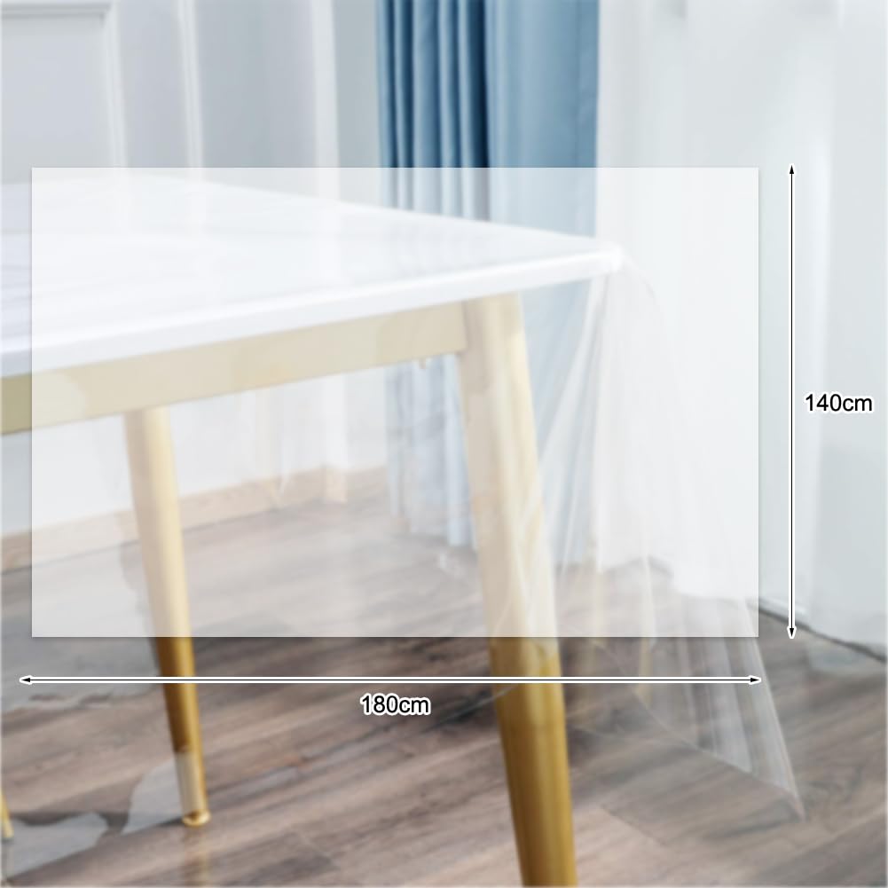 Nappe Transparente Lavable,OUYLAF, Film De Protection Pour Table, Nappe