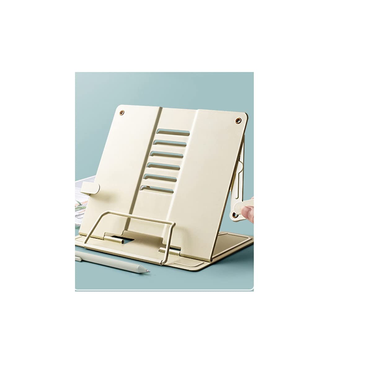 Atril para Libros de Lectura Escritorio Restaurante Stand Metal Lectura Rest Book Holder Libro de cocina ajustable Documentos Titular de libros portátiles Soporte para Lectura ﻿Soporte de libro para l