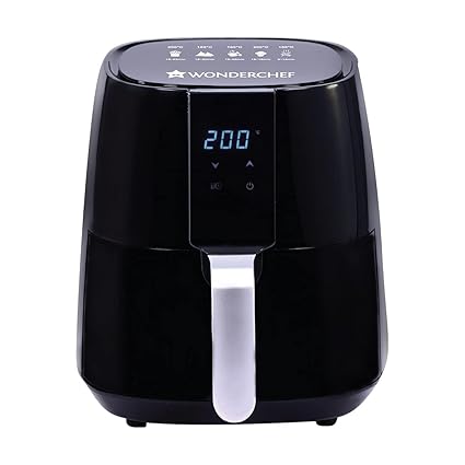 Prato Air Fryer Digital 3.8 Litres Non-Stick Frying Basket, Auto Shut-Off Digital Touch Screen Timer And Temperature Control, 1 Year Warranty, 1450W, Black