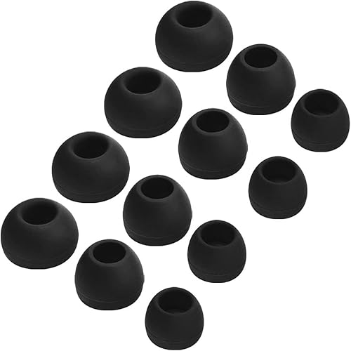 JNSA Almohadillas de silicona de repuesto para auriculares Skullcandy, 6 pares (S/M/L), color negro