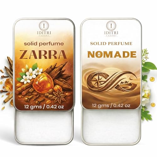 Image of Solid Perfume |zarra&Nomade Alcohol Free Wax Perfume Balm, Long Lasting | Pocket Tin 12g, Pack Of 2| Non Greasy Smooth Glide, Travel Friendly Men And Women