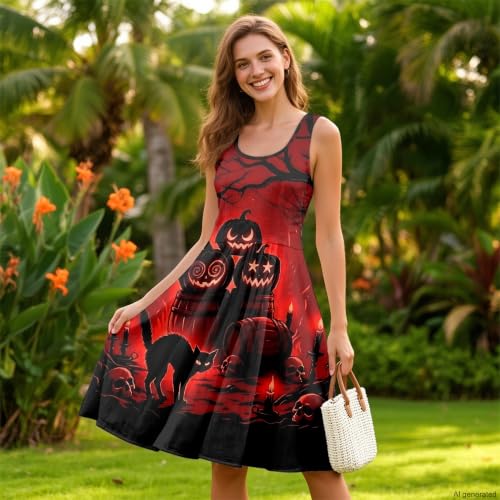 Image of TOADDITDO Womens Summer Sleeveless Tank Dress with 2 Side Pockets XS-4XL Plus Size