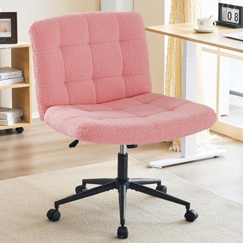 Furnimart Swivel Criss Cross Legged Chair with Wheels for Home Of...