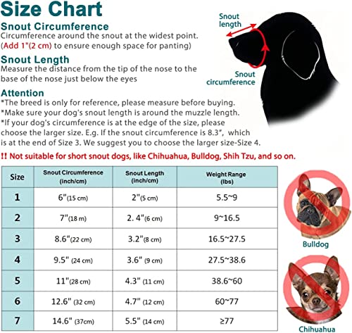 Image of Dog Mouth I Cover Muzzle I Bite Guard with I Adjustable Handy I Strap Collar for Dog I (Muzzle Size-3)