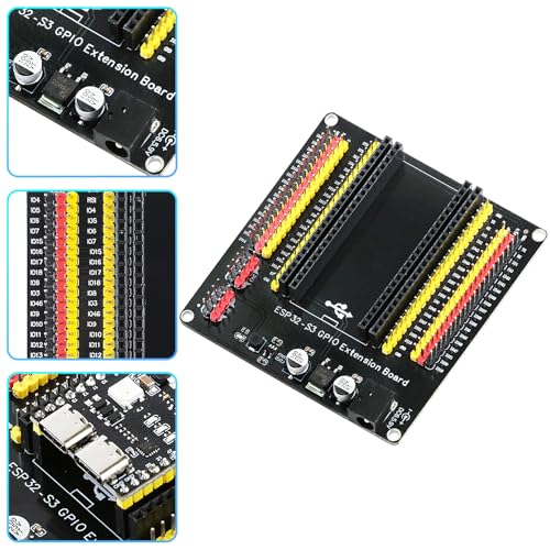 Image of 3PCS ESP32 S3 Power Expansion Board GPIO 1 into 2, 44 Pin Power Breakout Board Compatible with ESP32 S3 Development Board N8R8 N16R8 Module, with 9V 1A Power Adapter