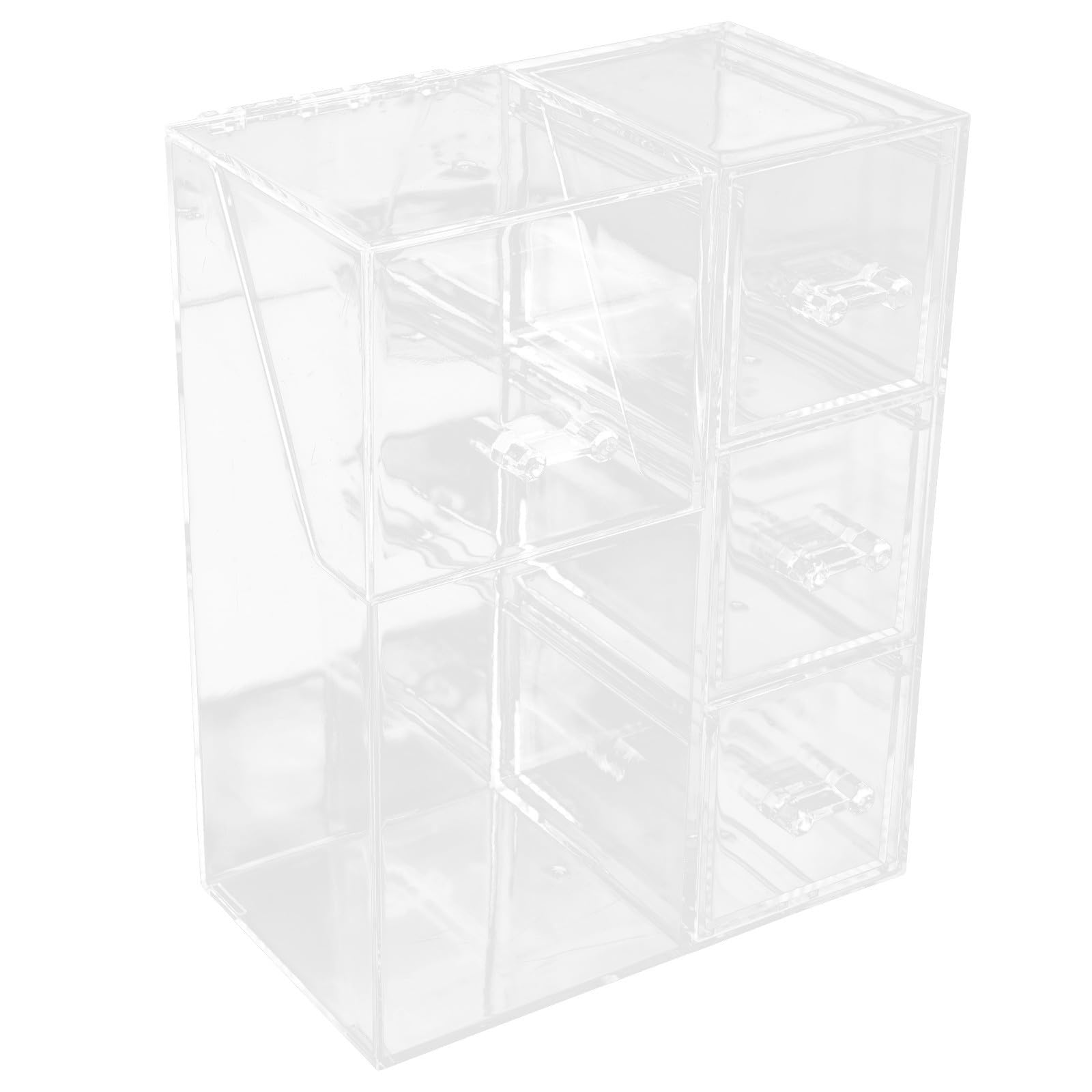 Mipcase Soporte Transparente Acrílico para Brochas y Utensilios de Maquillaje Tapa Antipolvo, Organizador Multifunción para Escritorio y Tocador