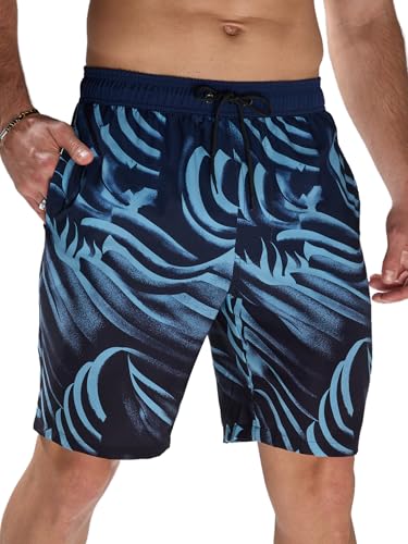 Arcweg Pantaloncini da Uomo per Nuoto Pantaloncini da Bagno Asciugatura Rapida Shorts da Spiaggia Lunghi con Multi-Tasche Surf a Righe
