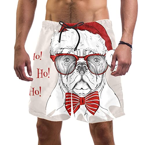 Maillots de bain pour hommes : short de plage Noël et chien taureau