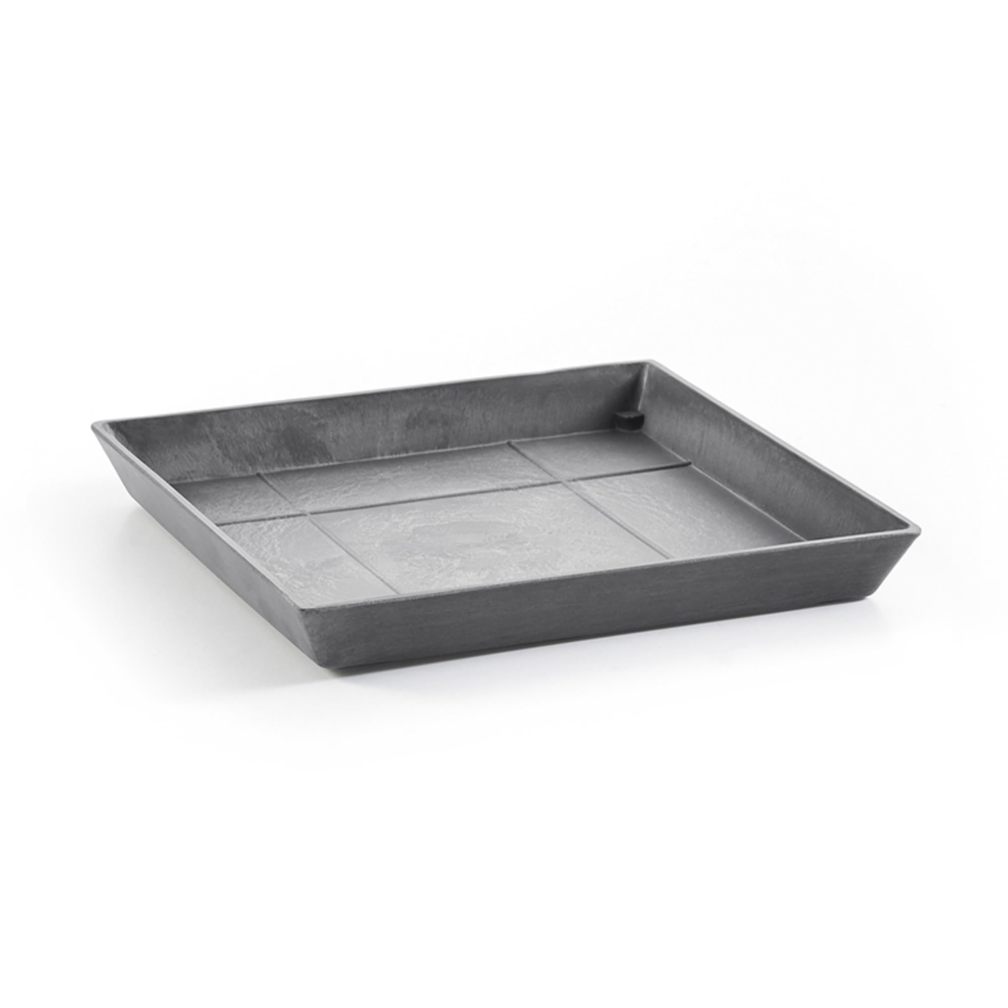 Ashortwalk Ecopots - Sottovaso Quadrato In Plastica Riciclata, Lunghezza 28 Cm X Altezza 3 Cm, Colore: Grigio-image
